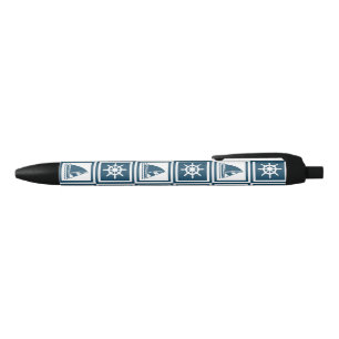 Caneta Preta Design com tema náutico