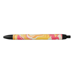 Caneta Preta Design de giro abstrato em tons quentes