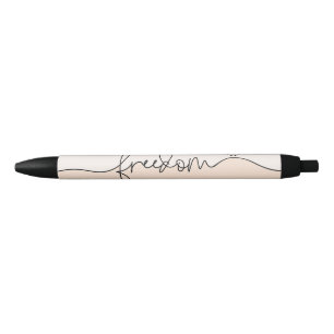 Caneta Preta Design de Tipografia Minimalista Liberdade