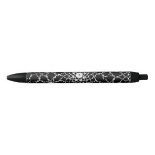Caneta Preta Design do laço de Tatted