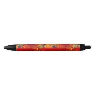 Caneta Preta Design gráfico sem emenda - laranja vermelha mim