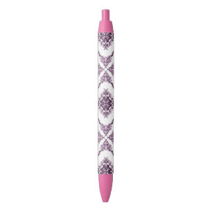 Caneta Preta Design roxo inspirado Victorian do diamante do