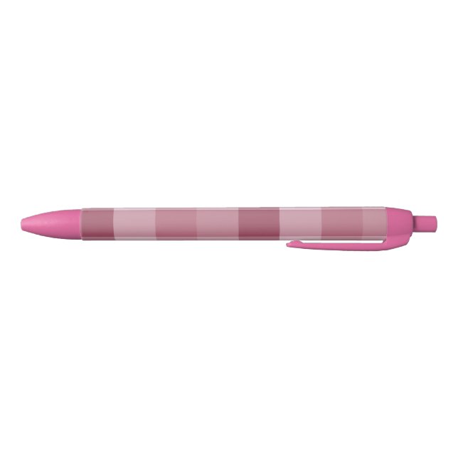 Caneta Preta Design Xadrez Gingham Rosa (Parte Inferior)