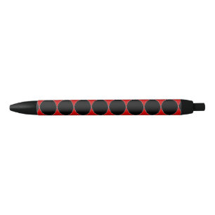 Caneta Preta Diamantes de cartão vermelho em preto