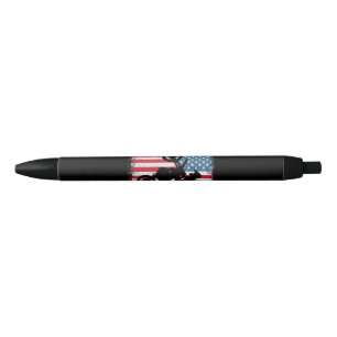 Caneta Preta Dirt Bike American Flag Motocross Biker Men