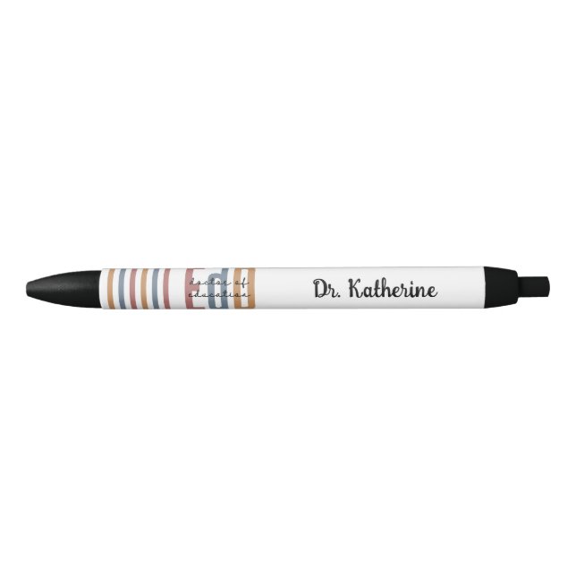 Caneta Preta Doutorado Personalizado Em Educação (Frente)