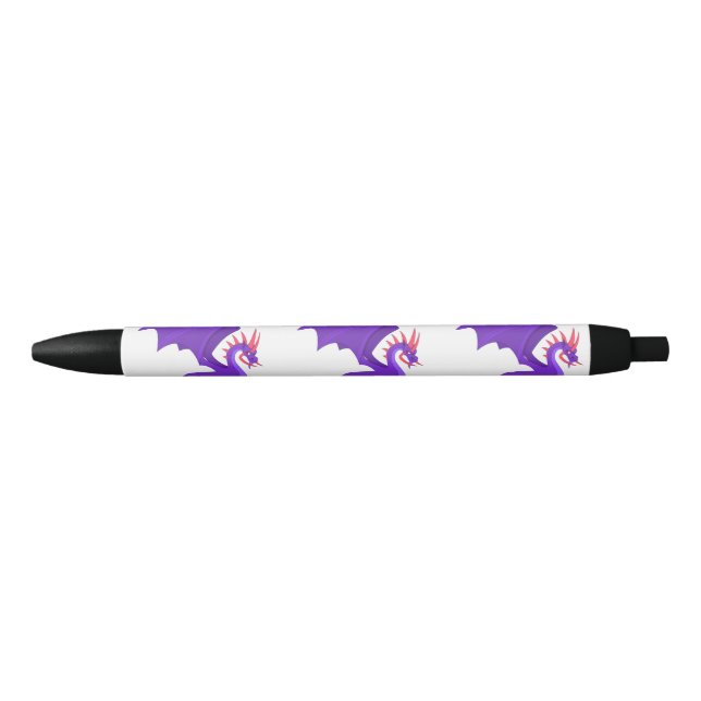 Caneta Preta Dragão roxo desenho animado (Frente)