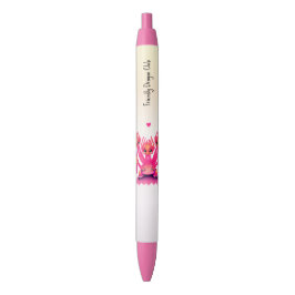 Caneta Preta Dragões rosa