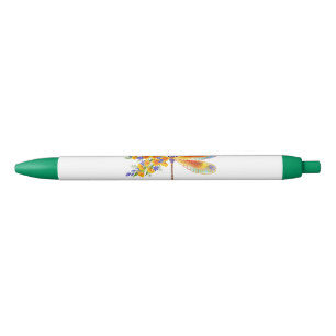 Caneta Preta Dragonfly Amarelo