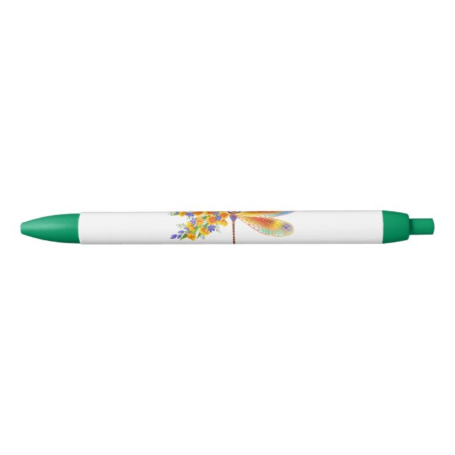 Caneta Preta Dragonfly Amarelo (Frente)