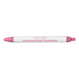 Caneta Preta É um anúncio branco rosa feminino