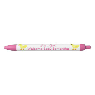 Caneta Preta É uma garota Leve Amarelo Anunciações Brancas Rosa