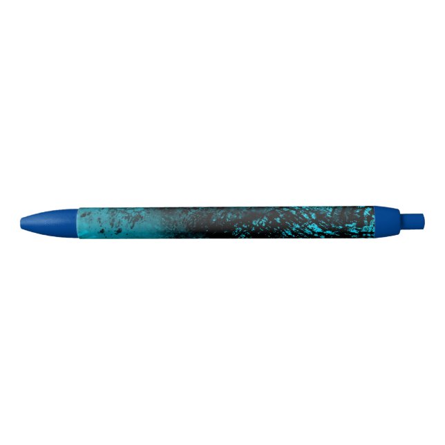 Caneta Preta Efeito Splatter de Tinta Azul e Preto (Frente)