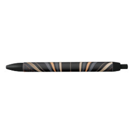 Caneta Preta Elegância Geométrica Metálica Art Déco