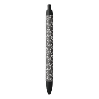 Caneta Preta Elegant Black White Abstract  