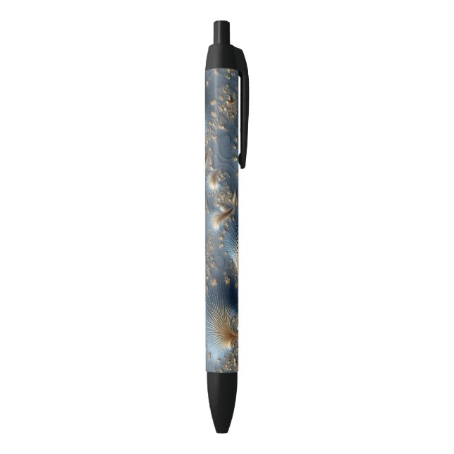 Caneta Preta Elegant Blue and Gold Abstract Black Ink Pen (parte de inferior (Vertical))