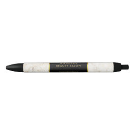 Caneta Preta Elegante de ouro branco marmoreado negro profissio