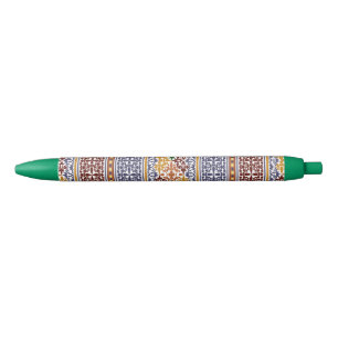 Caneta Preta elegante padrão étnico