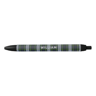 Caneta Preta Elegante Plaid Gordon Tartan Personalizado