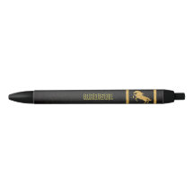 Escola personalizada Elegante Cavalo Dourado Negro