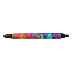 CANETA PRETA ESPIRAL DE RAINBOL