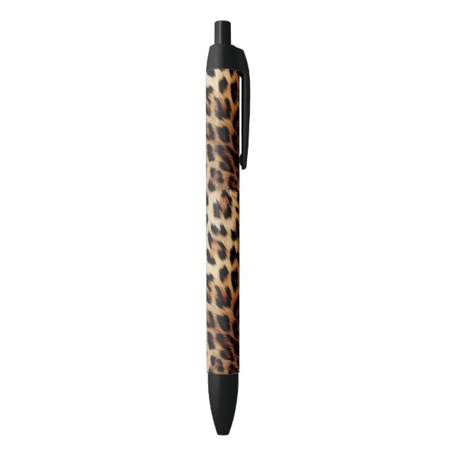 Caneta Preta Estampa de leopardo marrom creme   (parte de inferior (Vertical))