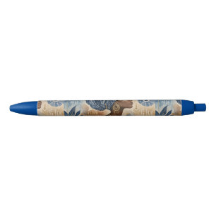 Caneta Preta Estética de Tecido Adire Afroboêmio, Aquarela