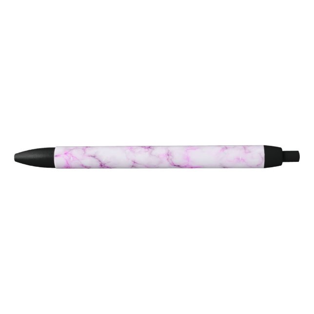 Caneta Preta Estilo de mármore elegante - rosa roxo (Frente)