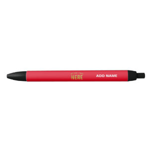 CANETA PRETA ESTILOSO MODERNO PERSONALIZÁVEL VERMELHO VERIFICAD