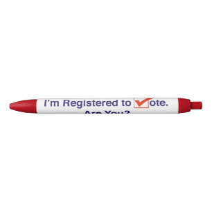 Caneta Preta Estou registrado para votar