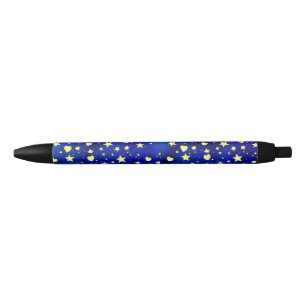 Caneta Preta Estrela brilhante