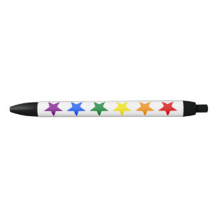 Caneta Preta ESTRELAS DA BANDEIRA DO ARCO-ÍRIS + suas ideias