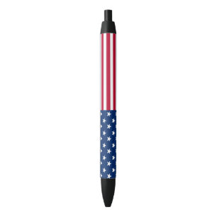 Caneta Preta Estrelas e faixas de bandeira americanas
