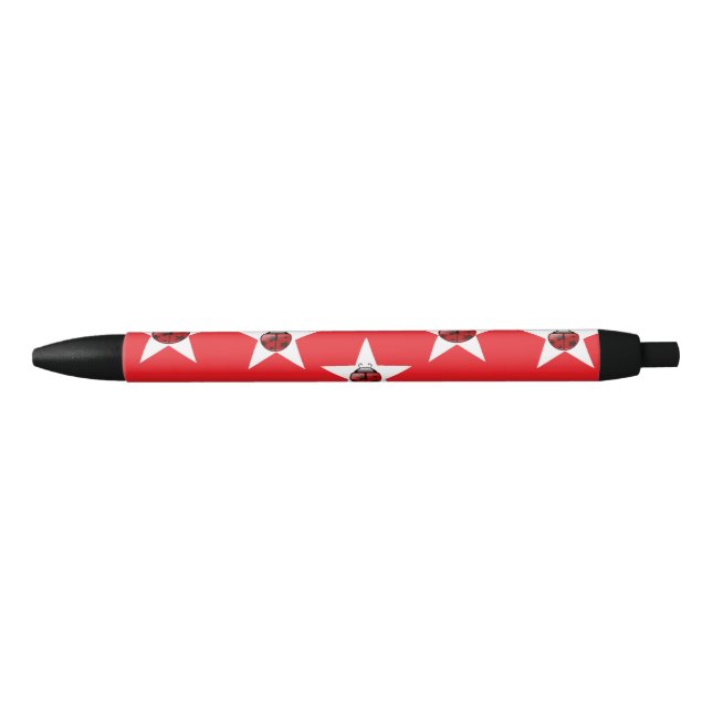 Caneta Preta Estrelas Ladybug (Frente)