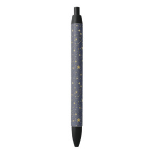 Caneta Preta Estrelas Sparkling do ouro