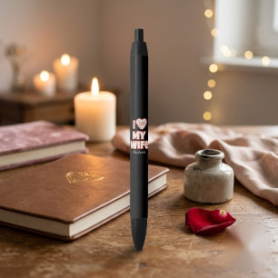Caneta Preta Eu Amo Minha Esposa Personalizado – Adicionar Nome