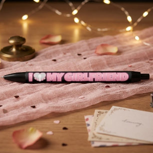 Caneta Preta Eu Amo Minha Namorada Personalizado – Adicionar Fo