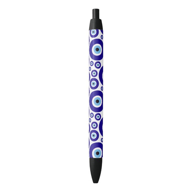 Caneta Preta Evil Eye Pattern, Greek Eye, Turkish Eye, Nazar (Frente Vertical)