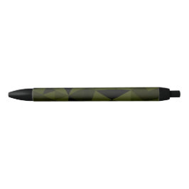 Caneta Preta Exército escuro verde preto padrão de malha geomét