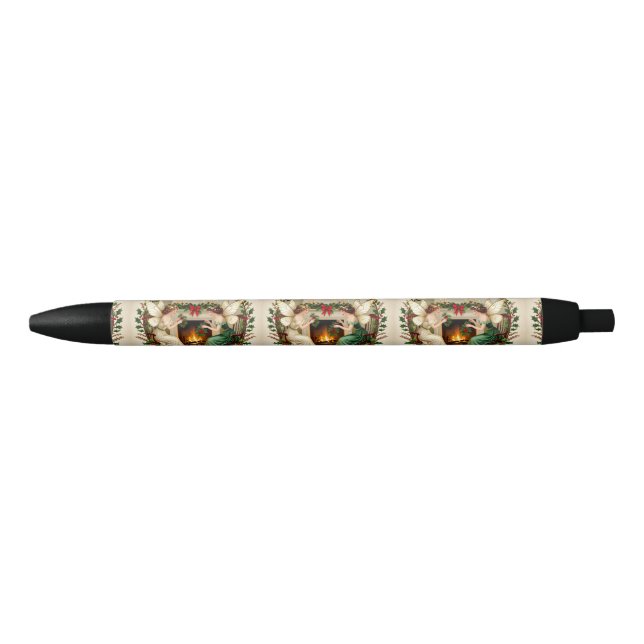Caneta Preta Fadas Vitorianas Espírito de Natal (Frente)