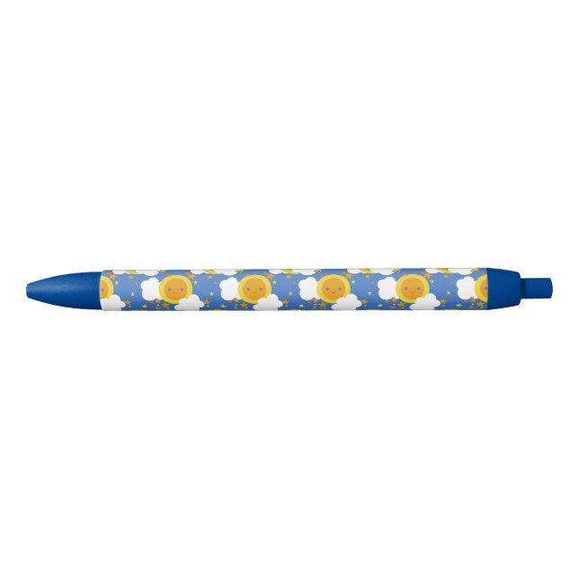 Caneta Preta Falln Kawaii Moon, Estrelas, Sol (Frente)