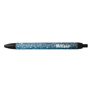 Caneta Preta Falso azul-bebê farelo brilho personaliza