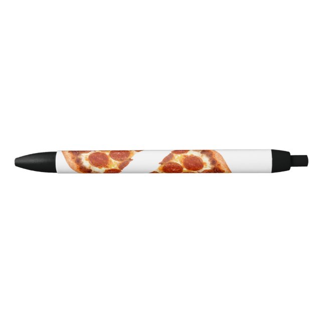 Caneta Preta Fatia de pizza de pepperoni clássica da SlipperyJo (Frente)