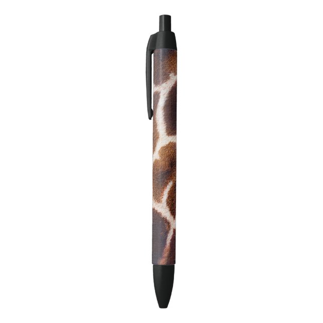 Caneta Preta Faux African Giraffe Hair on Black Escrevendo Cane (Topo (Vertical))