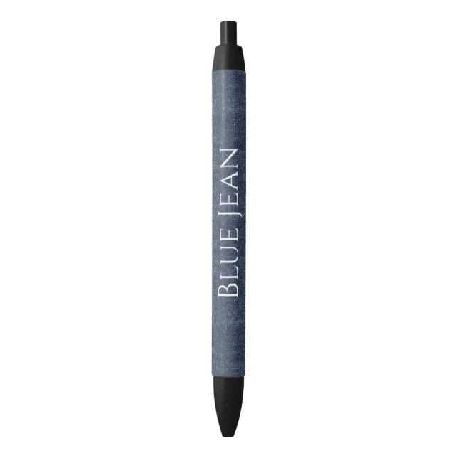 Caneta Preta Faux Denim Blue Jean   (Frente Vertical)