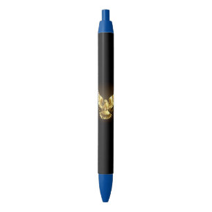 Caneta Preta Faux Gold Foil Peace Dove em Preto