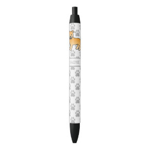 Caneta Preta Fawn English Staffie Cute Cartoon Dog & Name