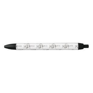 Caneta Preta Fazendeiro engraçado de desenho animado com desenh