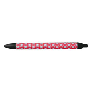 Caneta Preta Feliz Floco de Neve Emoticon Thunder_Cove 