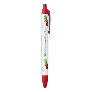 Caneta Preta FERIADO dos flocos de neve & do Peppermint